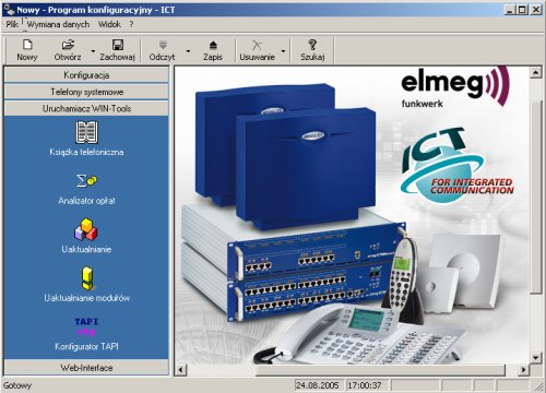 Oprogramowanie do konfiguracji Win-Tools dla central Funkwerk Elmeg